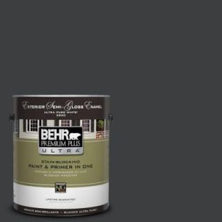 BEHR Premium Plus Ultra 1 gal. #N520 7 Carbon Semi Gloss Enamel Exterior Paint 585301
