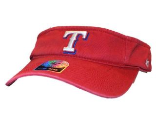 Texas Rangers 47 Brand Red Clean Up Adjustable Velcro Strap Visor Hat Cap