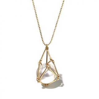 R.J. Graziano Simulated Pearl Caged Drop 36 1/4" Necklace   7820982