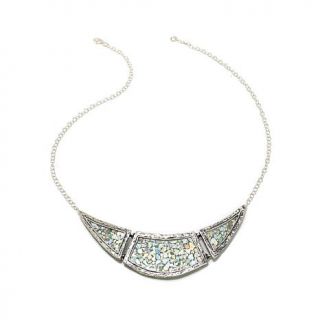 Noa Zuman Jewelry Designs Roman Glass Bold Station Sterling Silver 18" Bib Neck   7554419