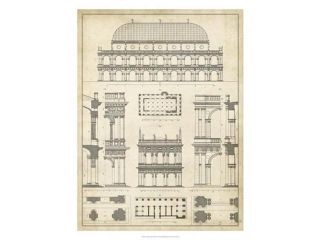 Vintage Architect's Plan IV Poster Print by Vision studio (20 x 26)