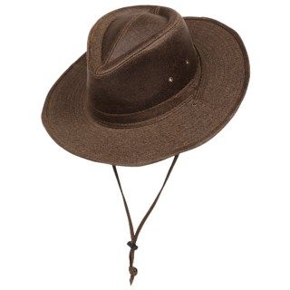Dorfman Pacific Faux Leather Outback Hat (For Men) 9508M 43