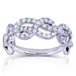 Annello 14k White Gold 5/8ct TDW Womens Infinity Knot Diamond Ring (G H, I1 I2) Size 11