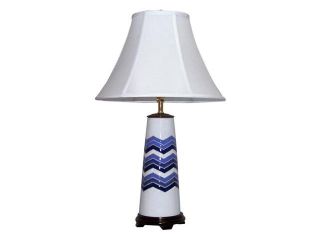 Normande Lighting Incandescent Blue Table Lamp With Bulb Blue