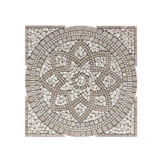 FLOORS 2000 Medallions Multicolor Mosaic Travertine Floor Tile (Common 36 in x 36 in; Actual 35.75 in x 35.75 in)