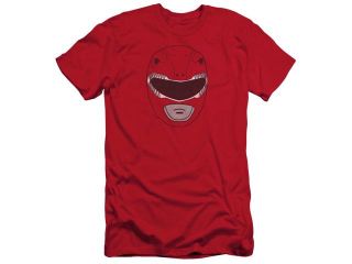 Mighty Morphin Power Rangers Red Ranger Mask Mens Slim Fit Shirt