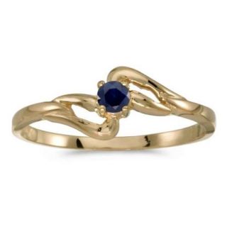 14k Yellow Gold Round Sapphire Ring (Size 7)