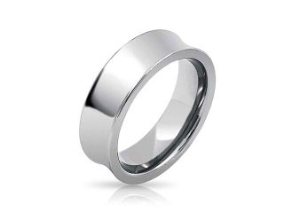 Fathers Day Gift High Polish Tungsten Concave Wedding Band Ring 7mm