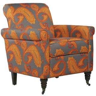 angeloHOME Harlow Desert Sunset Brown Paisley Accent Arm Chair