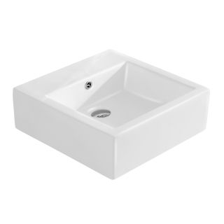 Fine Fixtures Modern Vitreous Square Modern Vessel Bathroom Sink with
