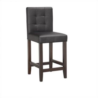 Boraam Lyon Parsons 24" Upholstery Counter Stool (Set of 2) in Black   82124