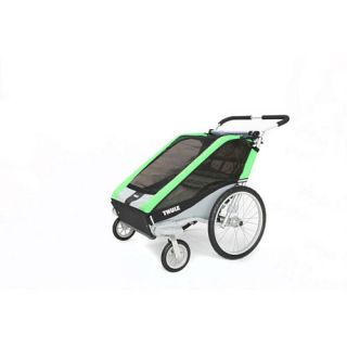 Thule Active with Kids Chariot Cheetah 2 Multi Sport Double Child Carrier with Strolling Kit   Green    Thule