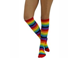 Rainbow Stripe Acrylic Knee High Socks