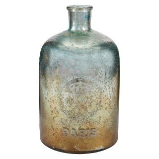 Decorative Antique Aqua Glass Bottle