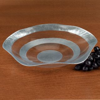 Silver Leaf 19 inch Glass Wave Bowl