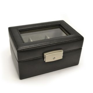 Royce Leather Luxury 3 Slot Watch Jewelry Box in Genuine Leather