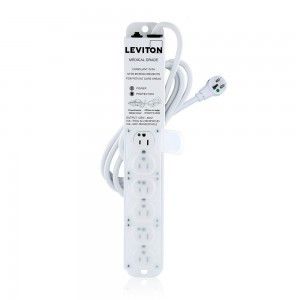Leviton 5306M 1S7 15A, 120V, 6 Outlet Power Strip, 7ft Cord