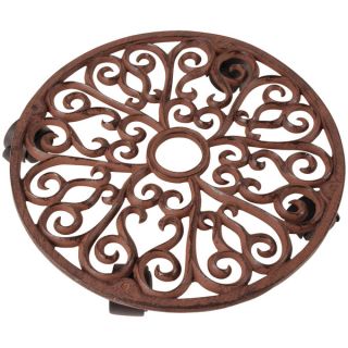 Large Scrollwork Design Cast Iron Plant Trolley   Shopping