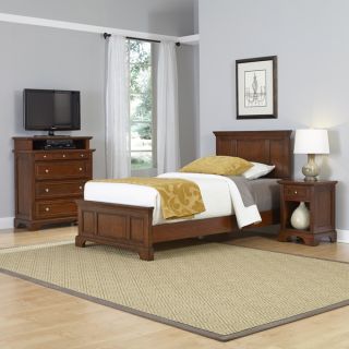 Home Styles Chesapeake Twin Bed, Night Stand, and Media Chest