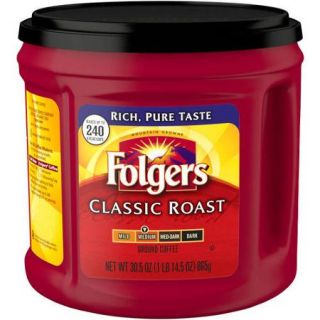 Folgers Classic Roast Medium Ground Coffee, 30.5 oz