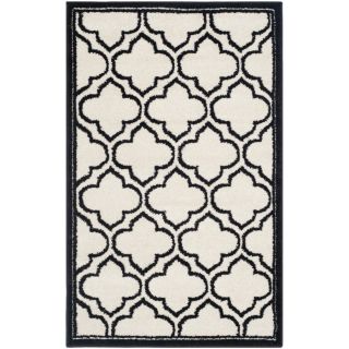 Safavieh Amherst Ivory and Anthracite Rectangular Indoor and Outdoor Machine Made Throw Rug (Common 2 x 4; Actual 30 in W x 48 in L x 0.33 ft Dia)