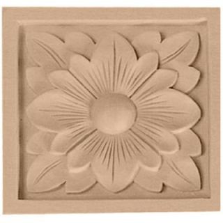 Ekena Millwork 5/8 in. x 3 in. x 3 in. Unfinished Wood Cherry Small Dogwood Flower Rosette ROS03X03X00DGCH