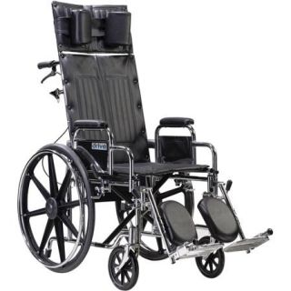 Drive Medical Sentra Reclining Wheelchair, Detachable Desk Arms, 22" Seat