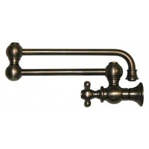 Whitehaus WHKPFCR3 9500 P Vintage III wall mount pot filler with cross handles   Pewter
