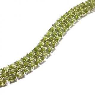 Colleen Lopez "Give Me the Green Light" 3 Row Oval Peridot Sterling Silver Brac   7944627