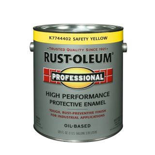 Rust Oleum Professional High Performance Safety Yellow Gloss Oil Based Enamel Interior/Exterior Paint (Actual Net Contents 128 fl oz)