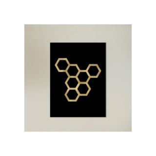 Americanflat Honeycomb Modern Gold on Black Graphic Art on Wrapped