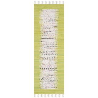 Safavieh Hand woven Montauk Ivory/ Teal Cotton Rug (23 x 7)
