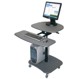 Offex Mobile Hydraulic Adjustable Height Multimedia Computer Desk