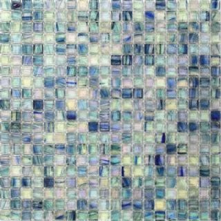 Splashback Tile Breeze Blue Ocean 12 3/4 in. x 12 3/4 in. x 6 mm Glass Mosaic Tile BREEZEBLUEOCEAN