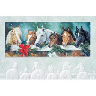 Pack of 16 Stable Buddies Horses Fine Art Embossed Christmas Greeting Cards
