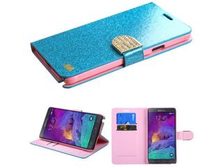 Hot pink Glittering Leather(with Diamante Belt) (595) for Samsung Galaxy Note 4