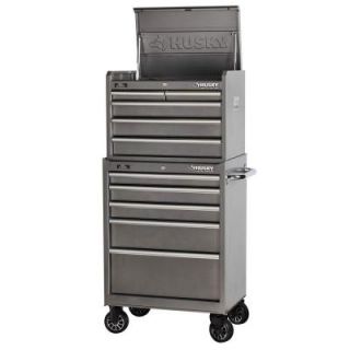 Husky 27 in. 10 Drawer Tool Chest and Cabinet Set, Metallic Silver H10CHTRLEG