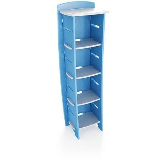No Tools Assembly   Bookcase, Blue and White