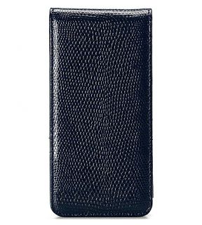 ASPINAL OF LONDON   Lizard embossed leather iPhone 5 flip case