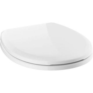 Delta Sanborne Slow Close Round Closed Front Toilet Seat with NoSlip Bumpers in White 801902 WH