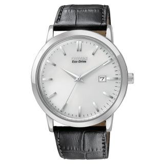Citizen Mens Stainless Steel Eco Drive Date Watch   14857984