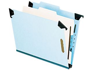 Pendaflex 59251 2" Expansion Pressboard Hanging Folder, Letter, Four Section, Blue