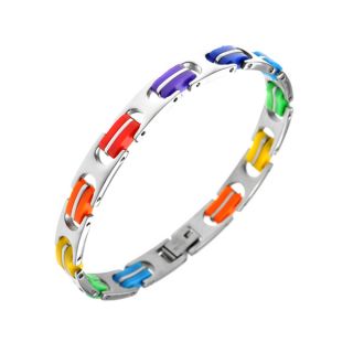 Gay Pride Rainbow Stainless Steel Bracelet