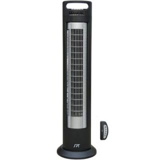 Sunpentown Reclinable Tower Fan with Ionizer, Black</