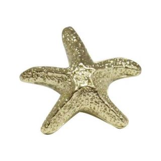 Whitehaus Collection 1 3/4 in. Polished Gold Starfish Cabinet Hardware Knob WH102