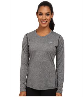 New Balance Heathered Long Sleeve Tee Black Heather