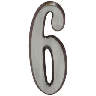 Whitehall Products 4 in. Brushed Nickel Number 6 12816
