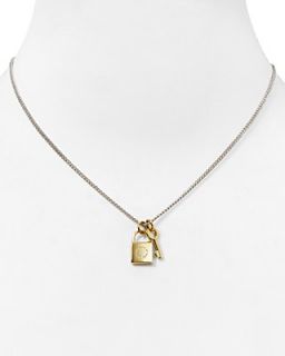 MARC BY MARC JACOBS Lock & Key Pendant Necklace, 17"