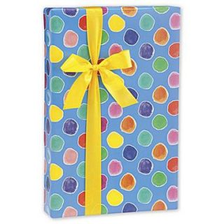 24 x 417 Painted Polka Dots Gift Wrap
