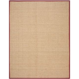 Safavieh Hand Woven Sisal Natural/Red Seagrass Area Rug (8 x 10